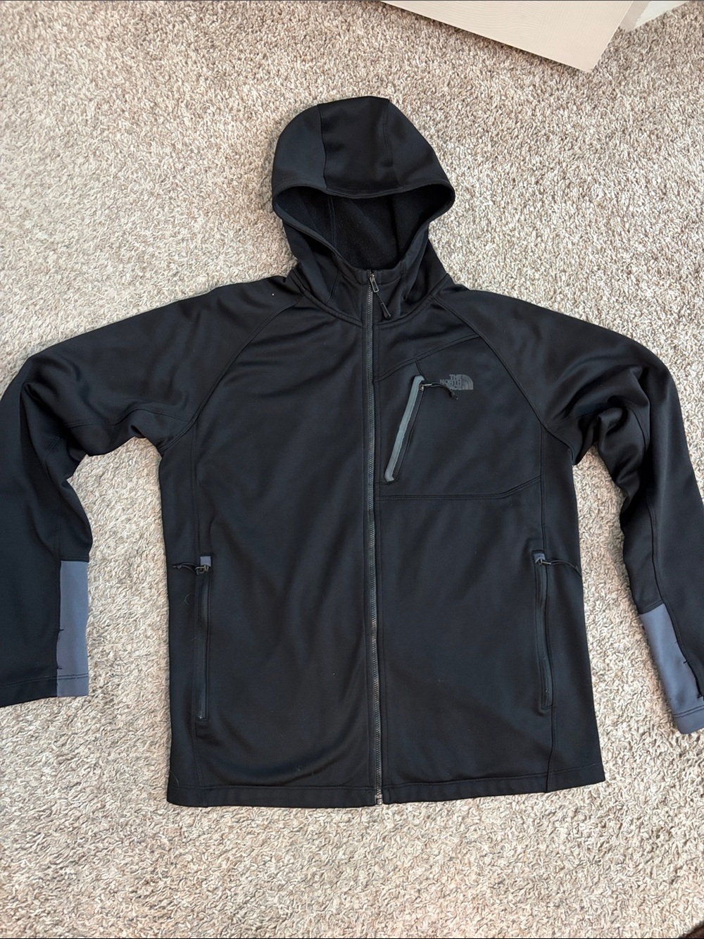 The North Face Hooded Jacket with Gray Cuffs